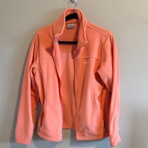 Columbia peach colored fleece jacket. EUC